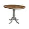 International Concepts Round 36 in Rd Extend Dining Table, 4 San Remo Counter Ht Stools, Hickory/Stone, 36 W, 48 L, Wood K41-36RXT-6B-S102-4 - alternate 2
